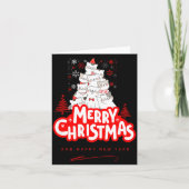 Christmas Cat Tee – Festive Kitty Holiday Art  カード (正面)