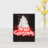 Christmas Cat Tee – Festive Kitty Holiday Art  カード (黄色い花)