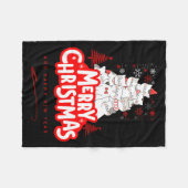 Christmas Cat Tee – Festive Kitty Holiday Art フリースブランケット (正面(横))