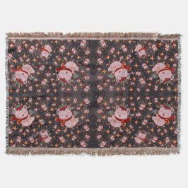 Christmas Cat With Santa Hat スローブランケット