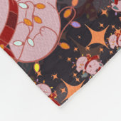 Christmas Cat With Santa Hat フリースブランケット (角)