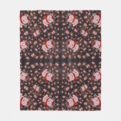 Christmas Cat With Santa Hat フリースブランケット (正面)