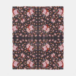 Christmas Cat With Santa Hat フリースブランケット