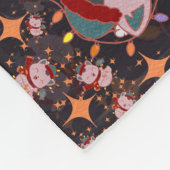 Christmas Cat With Santa Hat フリースブランケット (角)