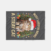 Christmas Cat With Santa Hat Holiday Funny Xmas Pa フリースブランケット (正面(横))