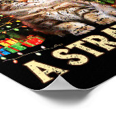 Christmas Cat With Santa Hat Holiday Funny Xmas Pa ポスター (角)