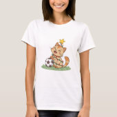 Christmas Cat with Soccer Ball Tシャツ (正面)