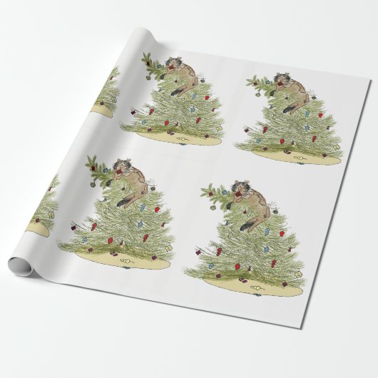 CHRISTMAS CAT WRAPPING PAPER  ラッピングペーパー (アンロールド)