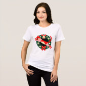 Christmas Cat Wreath Shirt トライブレンドＴシャツ (正面全面)