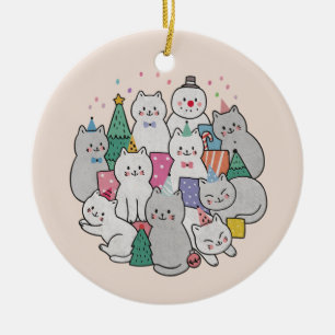 Christmas Cats セラミックオーナメント