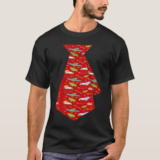 Christmas Cats And Dogs From Space With Aliens Fak Tシャツ (正面)
