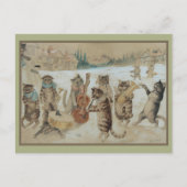 Christmas Cats:Carol Singing by Louis William Wain ポストカード (正面)