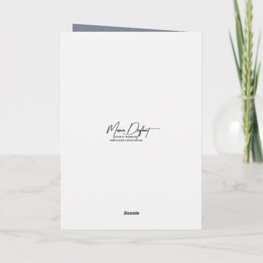 Christmas Cats Cuddling On a Snowy Fence カード (裏面)