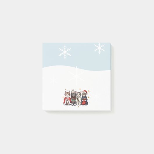 Christmas Cats Cute Post It Notes ポストイット (正面)