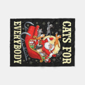 Christmas Cats For Everybody Santa Lover Holiday  フリースブランケット (正面(横))