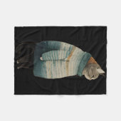 Christmas Cats Fun Kitten Pet Fat Gray Cat In  フリースブランケット (正面(横))