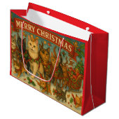 "Christmas Cats" Gift Bag ラージペーパーバッグ (正面アングル)