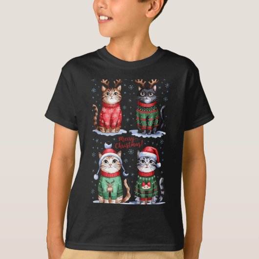 Christmas Cats _ Merry Christmas Cats Graphic  Tシャツ (正面)