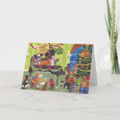 Christmas Cats playing Piano Holiday Card サンキューカード (正面)