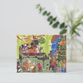 Christmas Cats playing Piano Holiday Card ポストカード (スタンド正面)