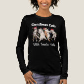 Christmas Cats with Santa Hats Cute Funny Holiday トライブレンドTシャツ (正面)