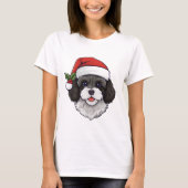 Christmas Cavapoodle Tシャツ – 白黒 (正面)
