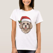 Christmas Cavapoodle Tシャツ – cream (正面)