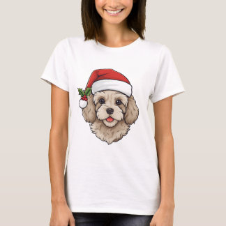 Christmas Cavapoodle Tシャツ – cream