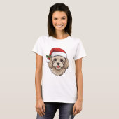 Christmas Cavapoodle Tシャツ – cream (正面フル)