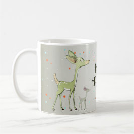 Christmas Celebration Green Deers Holidays Cute コーヒーマグカップ