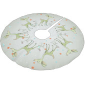 Christmas Celebration Green Deers Holidays Cute ブラッシュドポリエステルツリースカート (アングル)