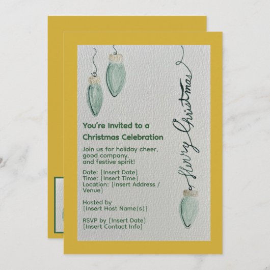 Christmas Celebration Invitation 招待状 (正面/裏面)