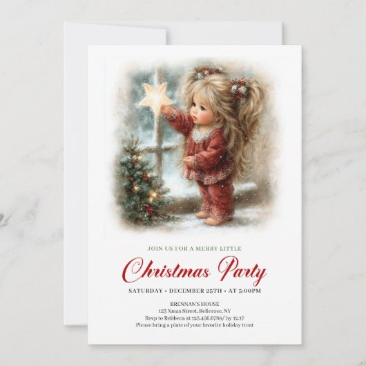 Christmas Celebration Invite Rustic Holiday Scene  招待状 (正面)