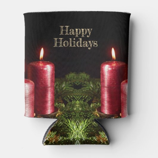 Christmas Celebration Red Candles Winter Holidays 缶クーラー (正面)