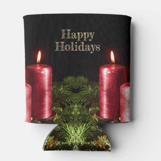 Christmas Celebration Red Candles Winter Holidays 缶クーラー (裏面)