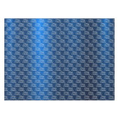 Christmas Celebration White Snowflakes Navy Blue テーブルクロス (正面(横))