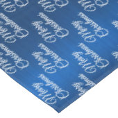 Christmas Celebration White Snowflakes Navy Blue テーブルクロス (アングル)