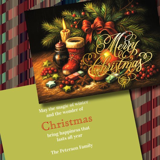 Christmas Chalk Drawing Still Life シーズンカード