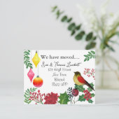 Christmas Change of Address Card -レトロロビン シーズンポストカード (スタンド正面)