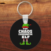 Christmas Chaos Coordinator Elf Funny Xmas Holiday キーホルダー (正面)