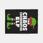 Christmas Chaos Coordinator Elf Funny Xmas Holiday フリースブランケット (正面(横))