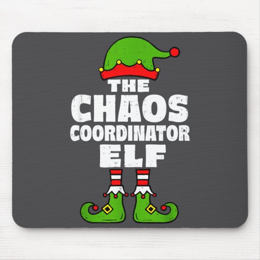 Christmas Chaos Coordinator Elf Funny Xmas Holiday マウスパッド (正面)