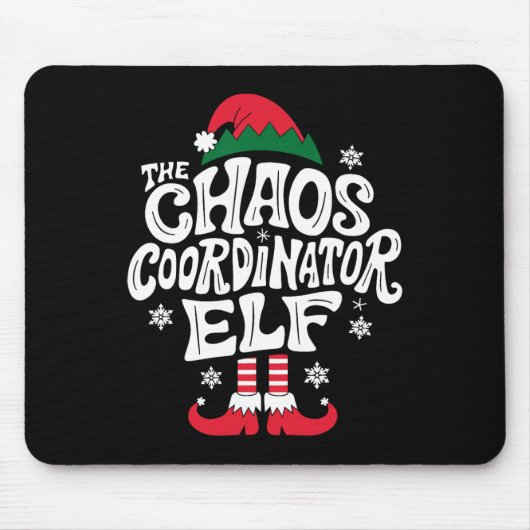 Christmas Chaos Coordinator Elf Xmas Pajama Gift M マウスパッド (正面)