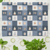 Christmas Checkered Kitchen Towel キッチンタオル (折り畳み)