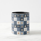 Christmas Checkered Mug with Ornaments マグカップ (中央)