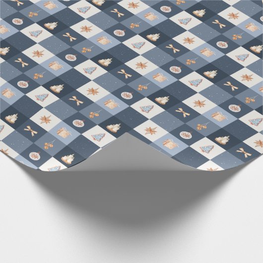 Christmas Checkered Pattern ラッピングペーパー (角)
