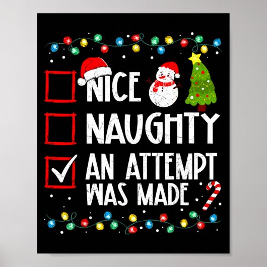 Christmas Checklist Naughty Nice An Attempt Was Ma ポスター (正面)