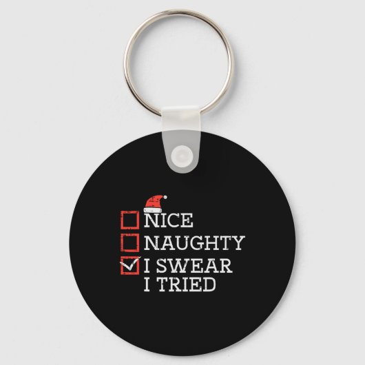 Christmas Checklist Nice I Try いけな Menクリスマス キーホルダー (正面)