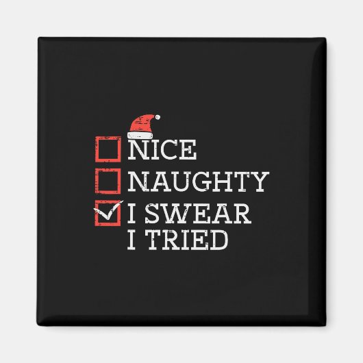 Christmas Checklist Nice I Try いけな Menクリスマス マグネット (正面)