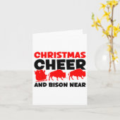 Christmas Cheer And Bison Near - Bison Buffalo Xma カード (黄色い花)